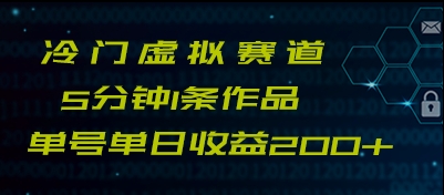最新冷门赛道5分钟1条作品单日单号收益200+-旺铺专家