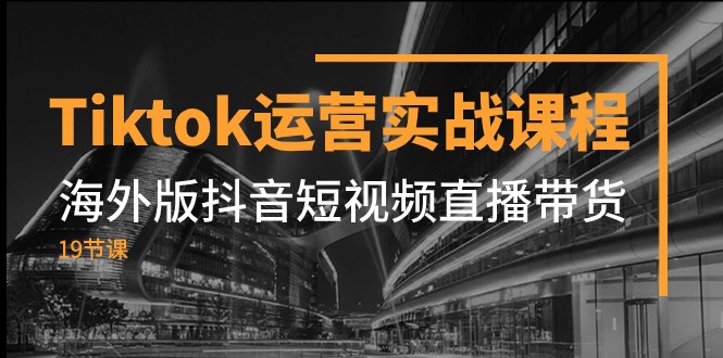 Tiktok运营实战课程，海外版抖音短视频直播带货（19节课）-旺铺专家