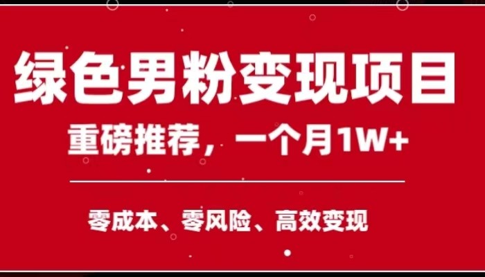手机操作，月入1W以上副业领袖绿色男粉高客单价项目-旺铺专家