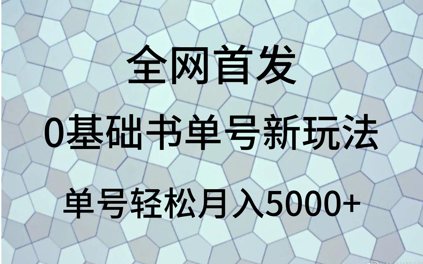 0基础书单号新玩法，操作简单，单号轻松月入5000+-旺铺专家
