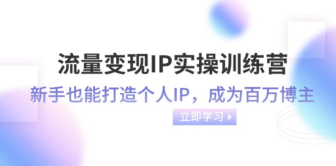 流量变现IP实操训练营：新手也能打造个人IP，成为百万 博主（46节课）-旺铺专家