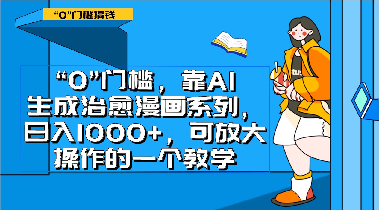 0门槛，靠AI生成治愈漫画系列，日入1000+，可放大操作的一个教学-旺铺专家