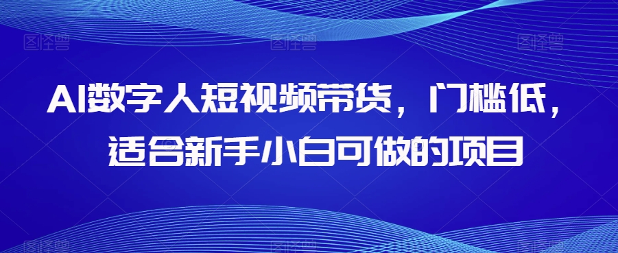 AI数字人短视频带货，门槛低，适合新手小白可做的项目-旺铺专家