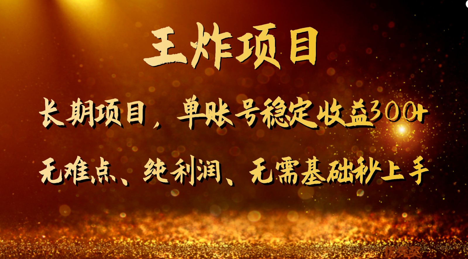 王炸项目！单账号稳定收益300+，适合长期操作的副业兼职。-旺铺专家