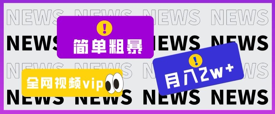 简单粗暴零成本，高回报，全网视频VIP掘金项目，月入2万＋【揭秘】-旺铺专家