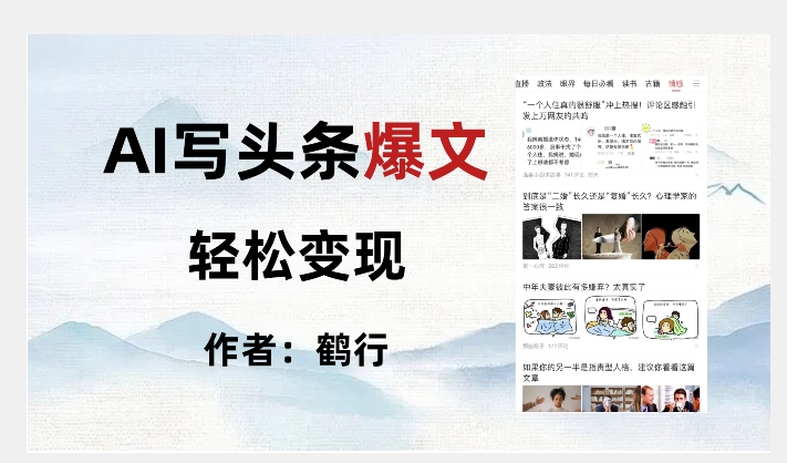 暴力拆解AI写头条爆文，轻松日入500+-旺铺专家
