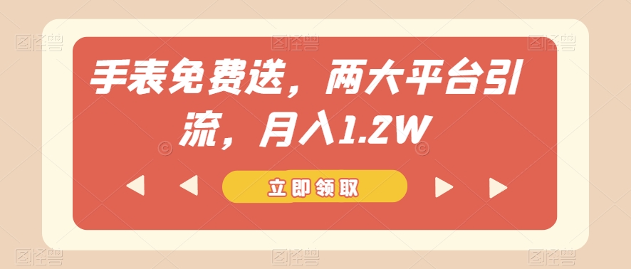 手表免费送，两大平台引流，月入1.2W【揭秘】-旺铺专家