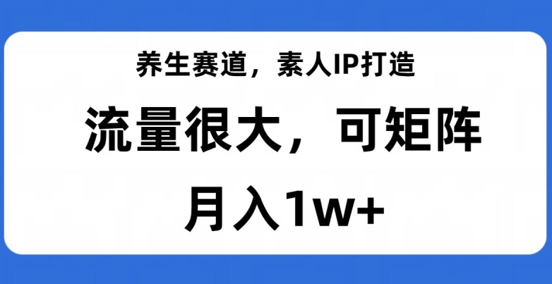 养生赛道，素人IP打造，流量很大，可矩阵，月入1w+【揭秘】-旺铺专家