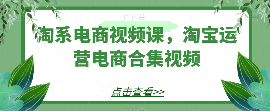 淘系电商视频课，淘宝运营电商合集视频-旺铺专家