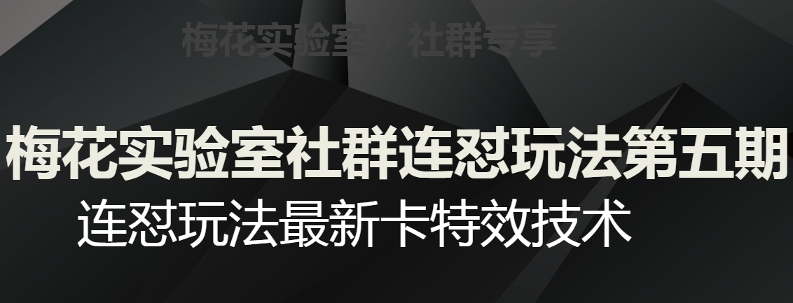 梅花实验室社群连怼玩法第五期，视频号连怼玩法最新卡特效技术-旺铺专家