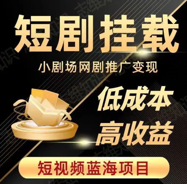 2023短视频蓝海项目，抖音快手短剧推广变现教程，低成本高收益-旺铺专家