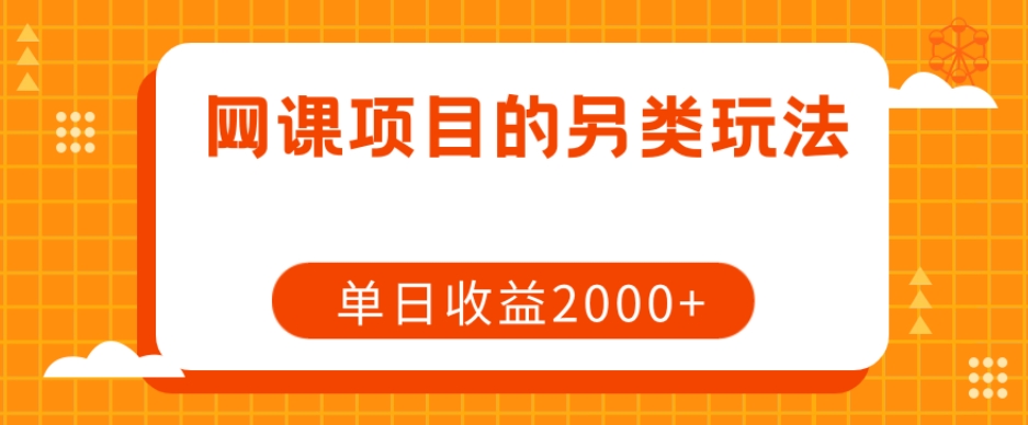 网课项目的另类玩法，单日收益2000+【揭秘】-旺铺专家