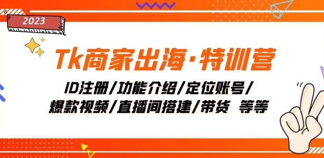 Tk商家出海·特训营：ID注册/功能介绍/定位账号/爆款视频/直播间搭建/带货-旺铺专家