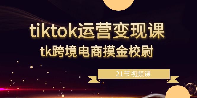 tiktok运营变现课，tk跨境电商摸金校尉（21节视频课）-旺铺专家