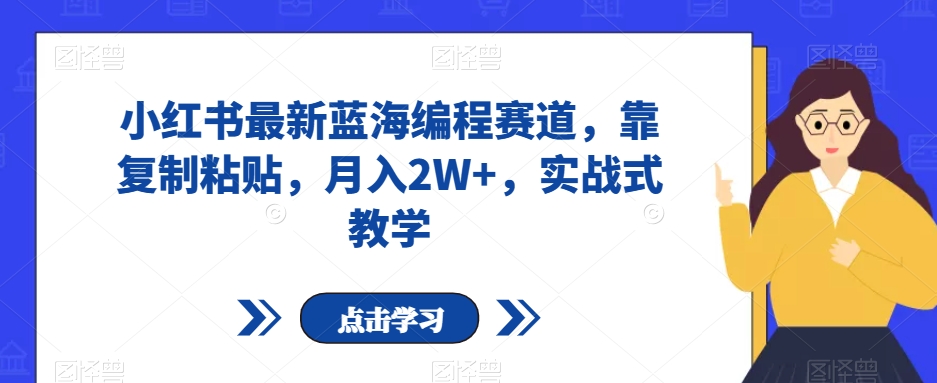小红书最新蓝海编程赛道，靠复制粘贴，月入2W+，实战式教学【揭秘】-旺铺专家