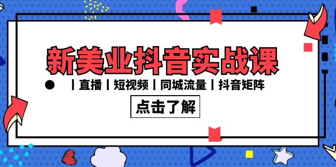 新美业抖音实战课丨直播丨短视频丨同城流量丨抖音矩阵（30节课）-旺铺专家