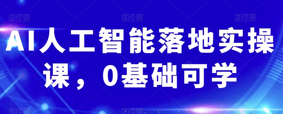 AI人工智能落地实操课，0基础可学-旺铺专家