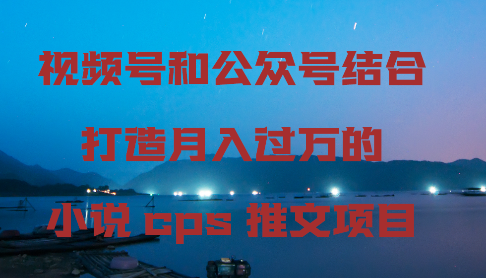 视频号和公众号结合打造月入过万的小说cps推文项目，包括市面上面的各种思路详解-旺铺专家