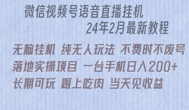 微信直播无脑挂机落地实操项目，单日躺赚收益200+-旺铺专家