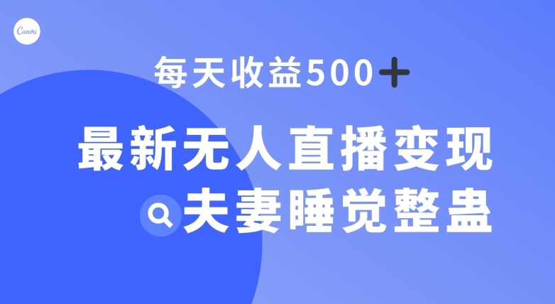 最新无人直播变现，夫妻睡觉整蛊，每天躺赚500+【揭秘】-旺铺专家