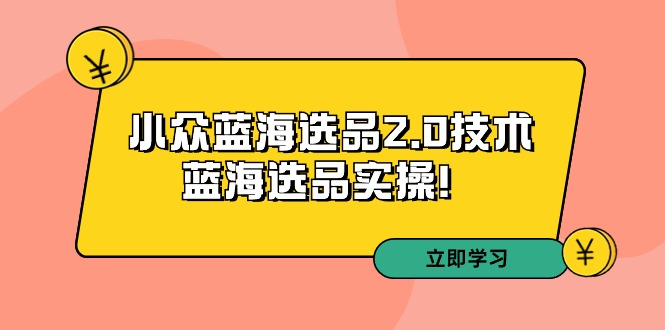 拼多多培训第33期：小众蓝海选品2.0技术-蓝海选品实操-旺铺专家