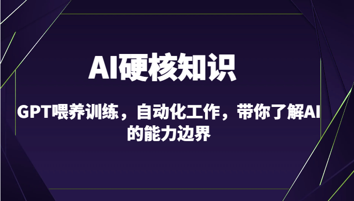 AI硬核知识-GPT喂养训练，自动化工作，带你了解AI的能力边界（10节课）-旺铺专家