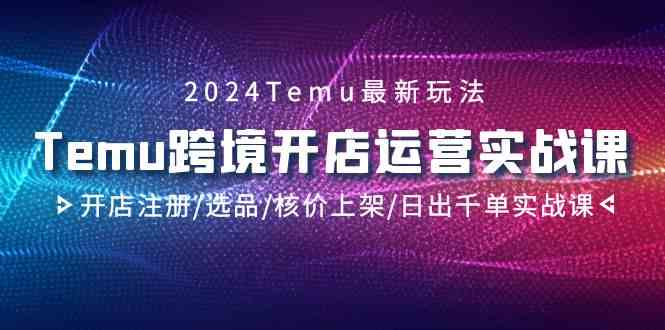 2024Temu跨境开店运营实战课，开店注册/选品/核价上架/日出千单实战课-旺铺专家