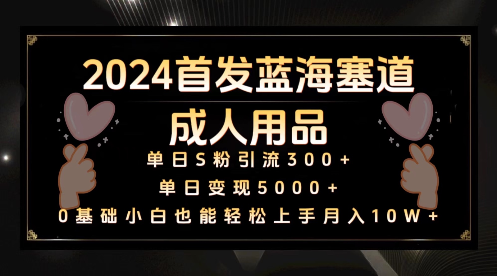 2024首发蓝海塞道成人用品，月入10W+保姆教程-旺铺专家