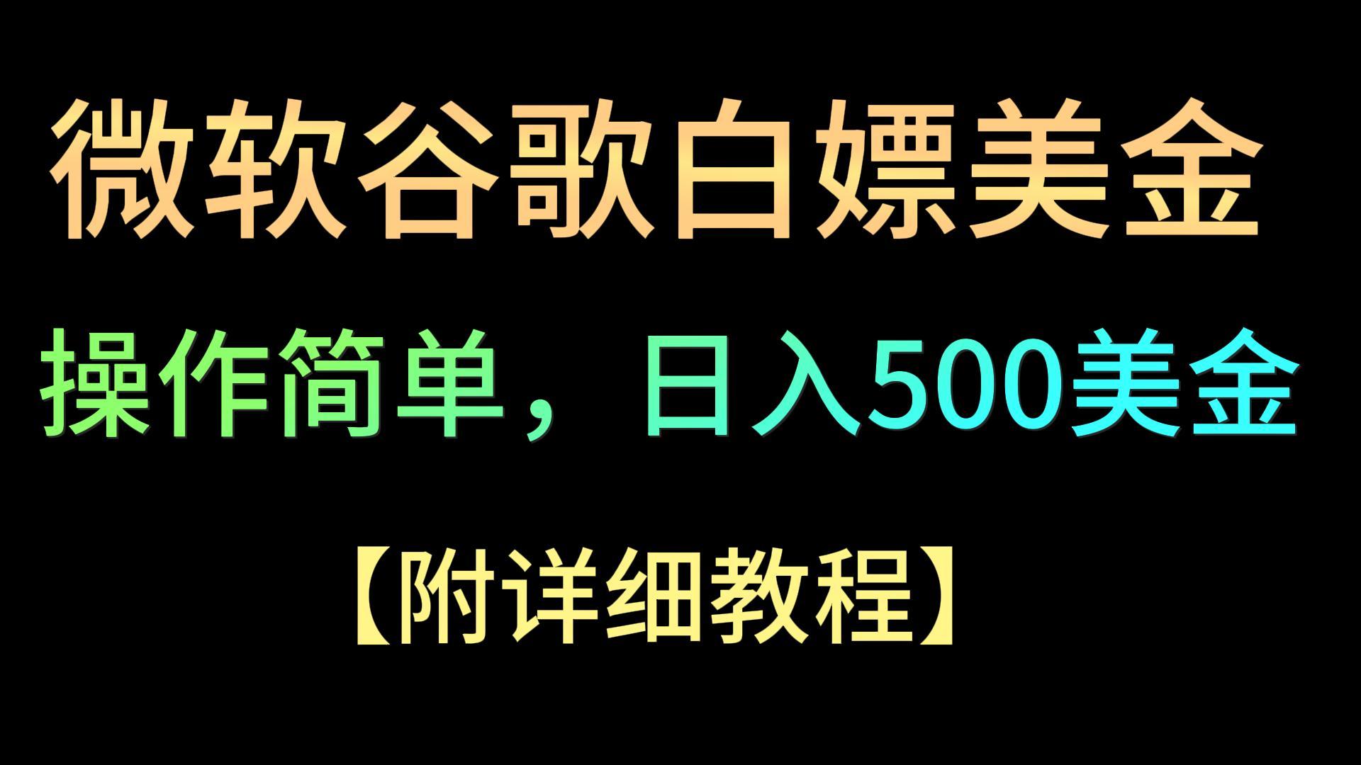 微软谷歌项目3.0，轻松日赚500+美金，操作简单，小白也可轻松入手！-旺铺专家