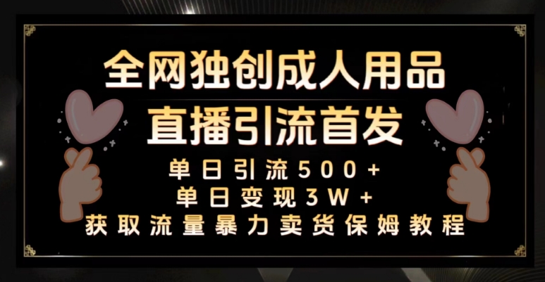全网独创真人主播+无人直播单日引流500+，橙人用品暴力卖货单日变现3W+保姆似教学2.0【揭秘】-旺铺专家