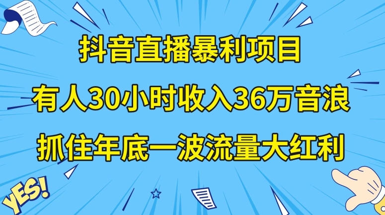 抖音直播暴利项目，有人30小时收入36万音浪，公司宣传片年会视频制作，抓住年底一波流量大红利【揭秘】-旺铺专家