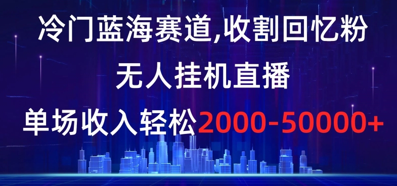 冷门蓝海赛道，收割回忆粉，无人挂机直播，单场收入轻松2000-5w+【揭秘】-旺铺专家
