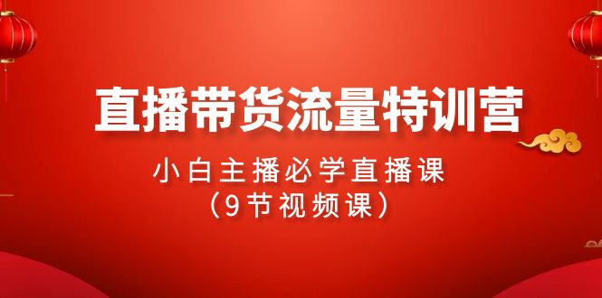 2024直播带货流量特训营，小白主播必学直播课（9节视频课）-旺铺专家