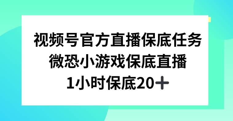 视频号直播任务，微恐小游戏，1小时20+-旺铺专家