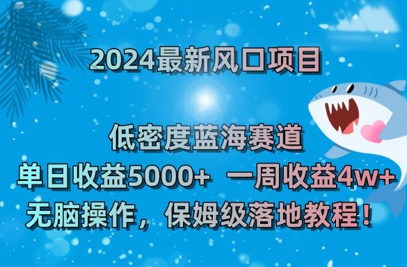 2024最新风口项目，低密度蓝海赛道，单日收益5000+，一周收益4w+！-旺铺专家