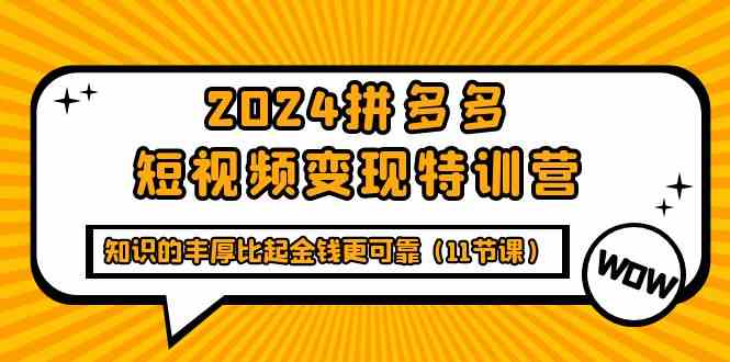 2024拼多多短视频变现特训营，知识的丰厚比起金钱更可靠（11节课）-旺铺专家