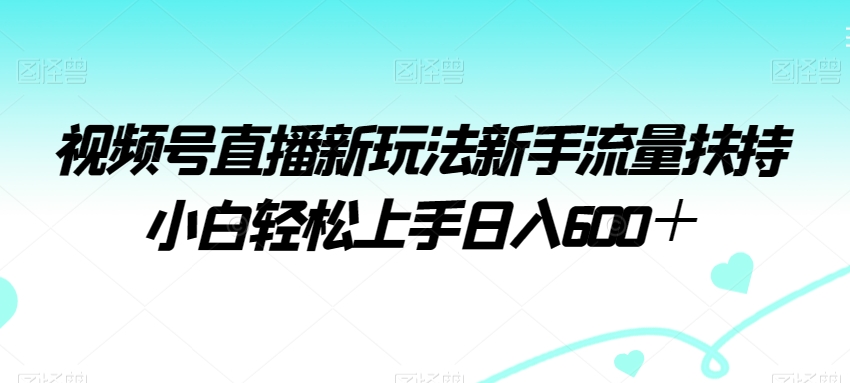 视频号直播新玩法新手流量扶持小白轻松上手日入600＋-旺铺专家