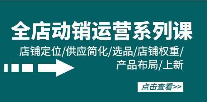 全店动销运营系列课：店铺定位/供应简化/选品/店铺权重/产品布局/上新-旺铺专家