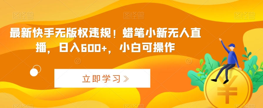 最新快手无版权违规！蜡笔小新无人直播，日入600+，小白可操作-旺铺专家