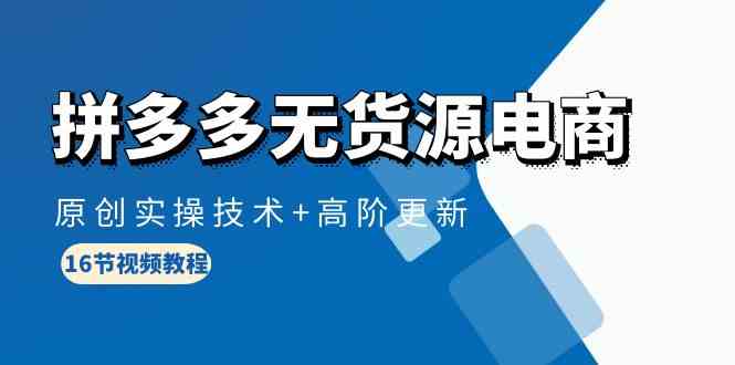 拼多多无货源电商，原创实操技术+高阶更新（16节视频教程）-旺铺专家