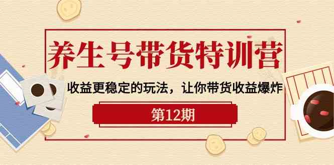 养生号带货特训营【12期】收益更稳定的玩法，让你带货收益爆炸（9节直播课）-旺铺专家