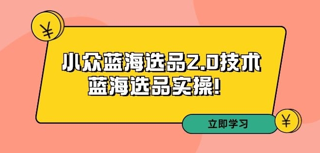拼多多培训第33期：小众蓝海选品2.0技术-蓝海选品实操！-旺铺专家