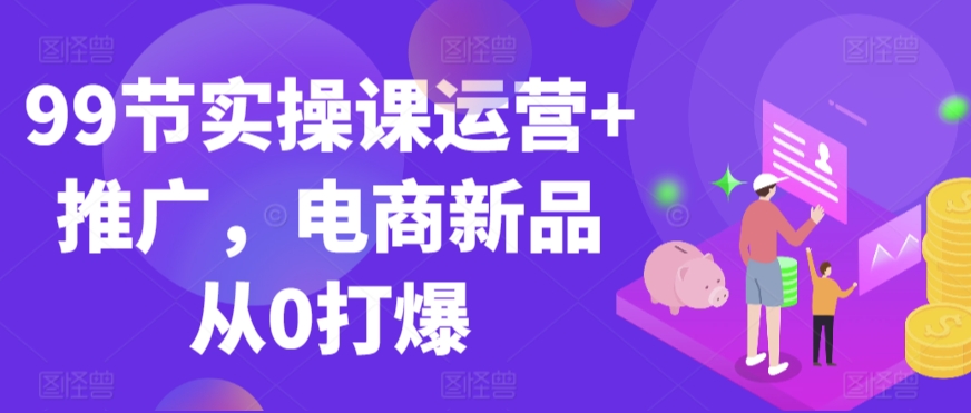99节实操课运营+推广，电商新品从0打爆-旺铺专家