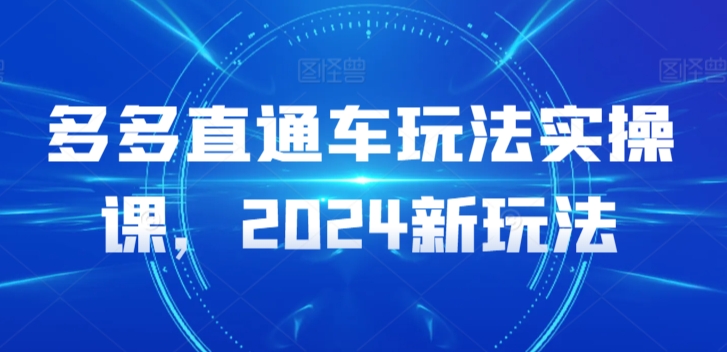 多多直通车玩法实操课，2024新玩法-旺铺专家