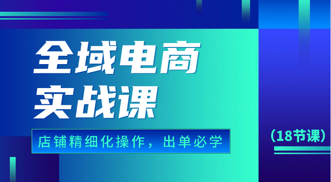 全域电商实战课，个人店铺精细化操作流程，出单必学内容（18节课）-旺铺专家