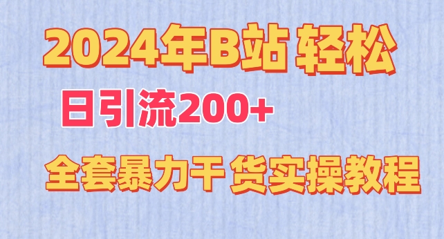 2024年B站轻松日引流200+的全套暴力干货实操教程-旺铺专家