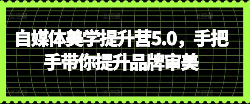 自媒体美学提升营5.0，手把手带你提升品牌审美-旺铺专家