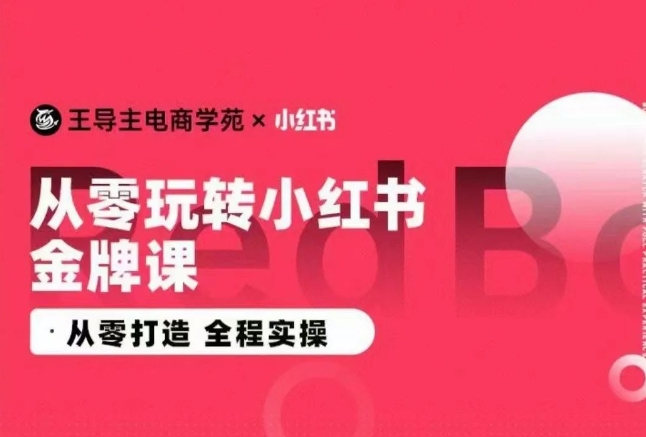 王导主·小红书电商运营实操课，​从零打造  全程实操-旺铺专家