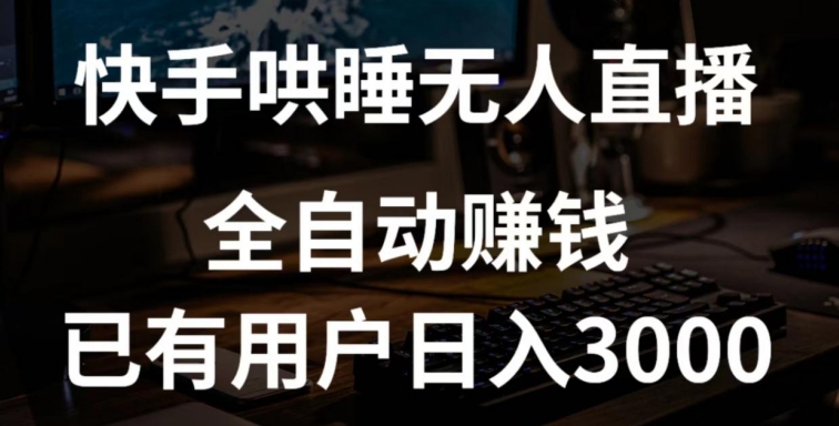 快手哄睡无人直播+独家挂载技术，已有用户日入3000+【赚钱流程+直播素材】-旺铺专家