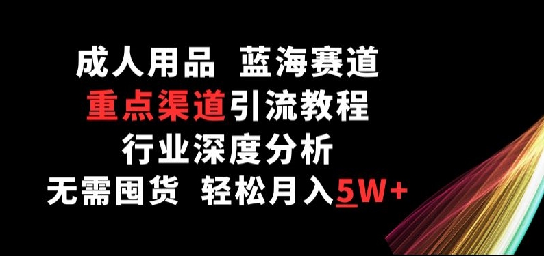 成人用品，蓝海赛道，重点渠道引流教程，行业深度分析，无需囤货，轻松月入5W+-旺铺专家